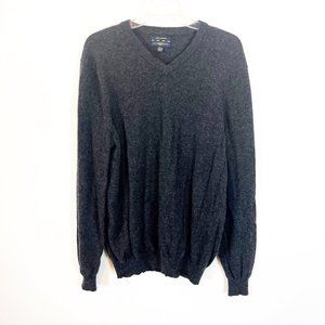 Club Room Grey 100% Cashmere Long Sleeve V-neck Pullover Sweater Size Large